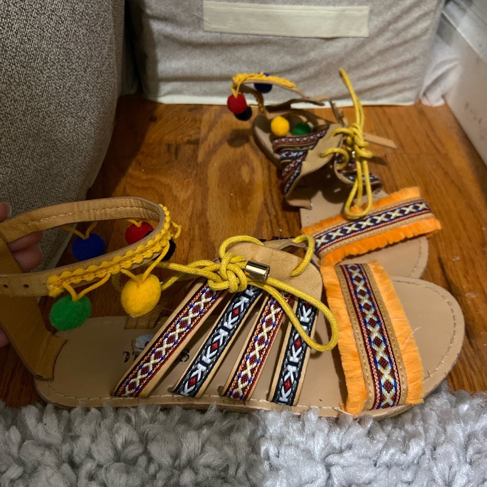 Colorful flat sandals